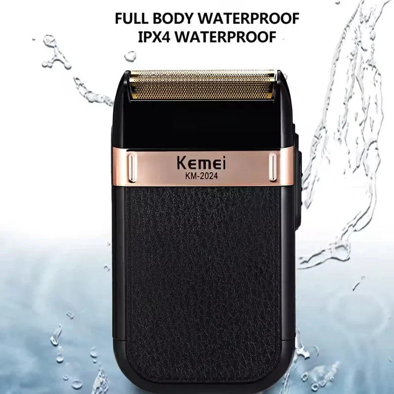 Kemei KM-2024 USB Charging Electric Shaver For Men Reciprocating Twin Blade Razor Shaver Beard Trimmer Shaving Machine Noventix