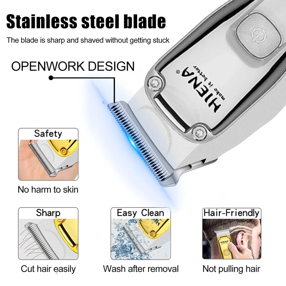 hiena Hair Clipper Barber Professional Cordless Trimmer Magnetic Motor Mower Men Hair Cutter 9000 RPM Hair Cutting Machine Noventix
