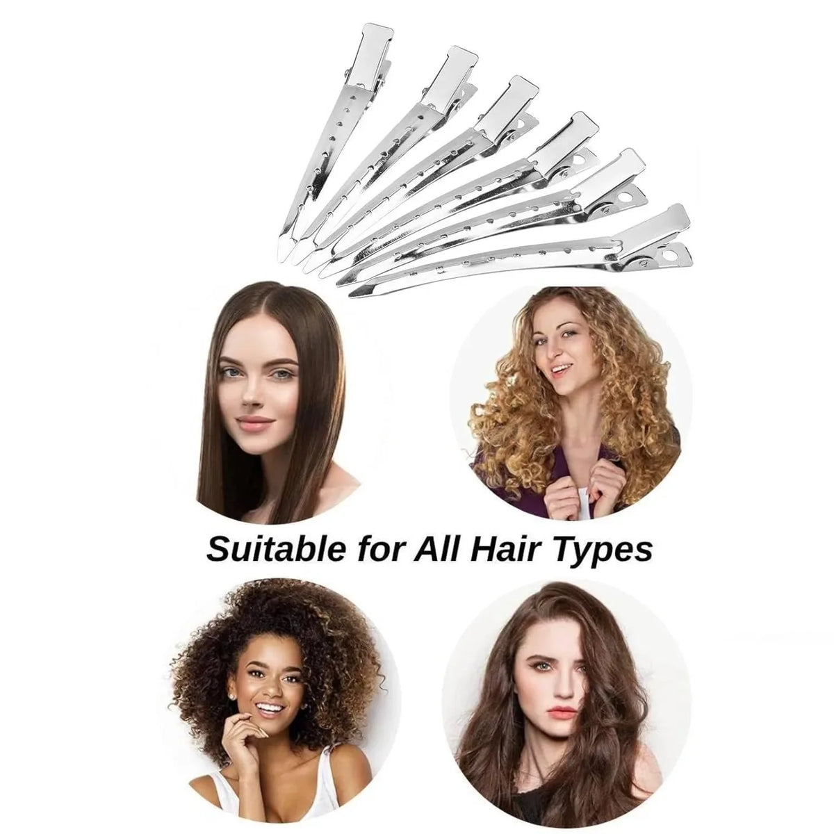 Hair Salon Hair Clips Metal Duckbill Crocodile Curling Hair Styling Clips Barber Shop Hair Positioning Clips Women Hair Clips Game On Interactive LLC (OnlyTenBucks.com)