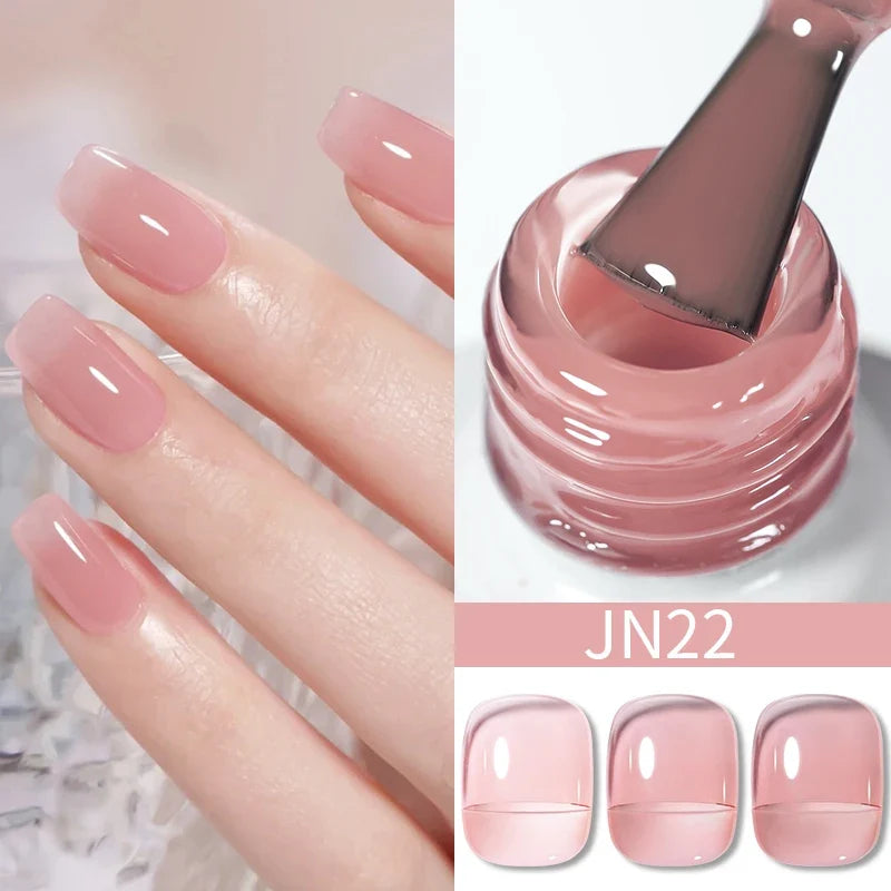 BORN PRETTY 10ml Blood Red Jelly Gel Nail Polish Halloween Nails Art Gel Polish Sheer Translucent Nail Gel for Winter Manicure Blushimmer