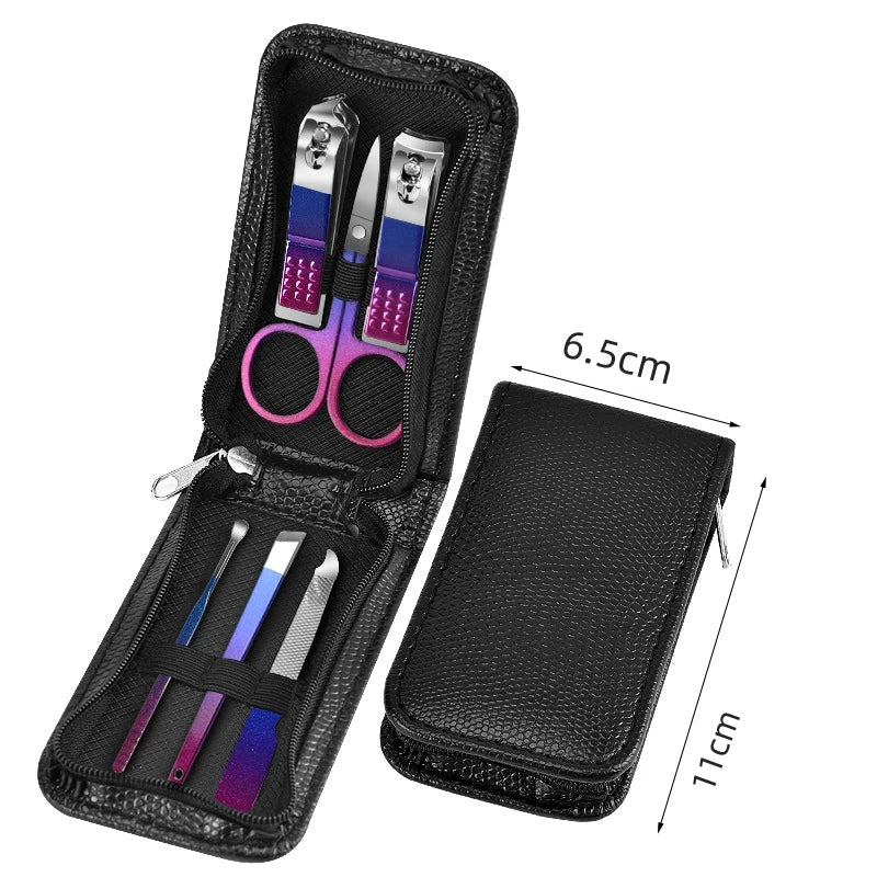 9-18pcs Set Professional Stainless Steel Manicure & Pedicure Kit Precision Nail Care with Travel Case with Nail Clipper Scissor Blushimmer
