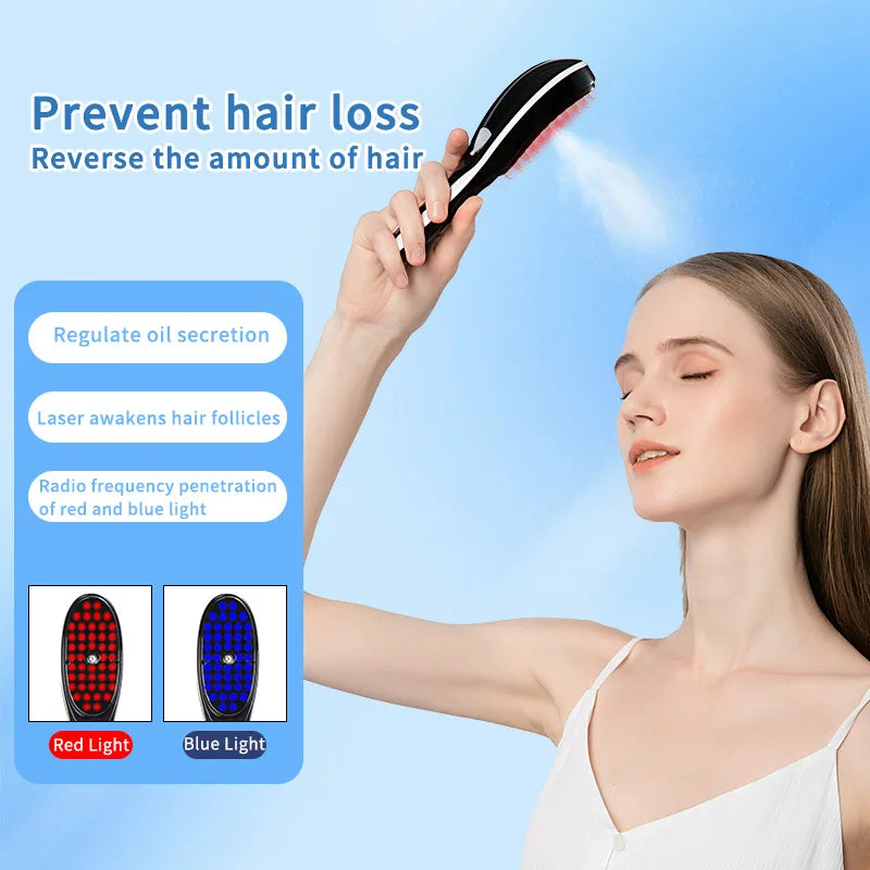 Sonic Vibration Scalp Massager Red Light Therapy Head Massage Comb Anti Hair Loss Anion Spray Hair Growth Brush Stress Relief Noventix