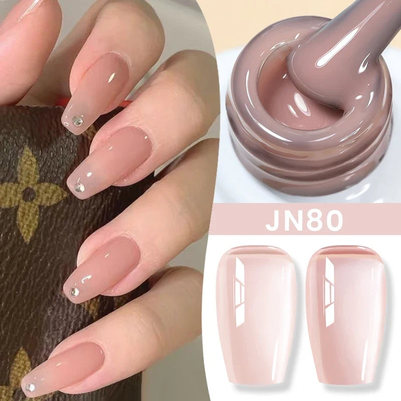 BORN PRETTY 83 Colors 10ml Jelly Nude Gel Nail Polish Autumn Amber Semi Transparent Manicure Soak off UV LED Nails Gel Varnish Blushimmer