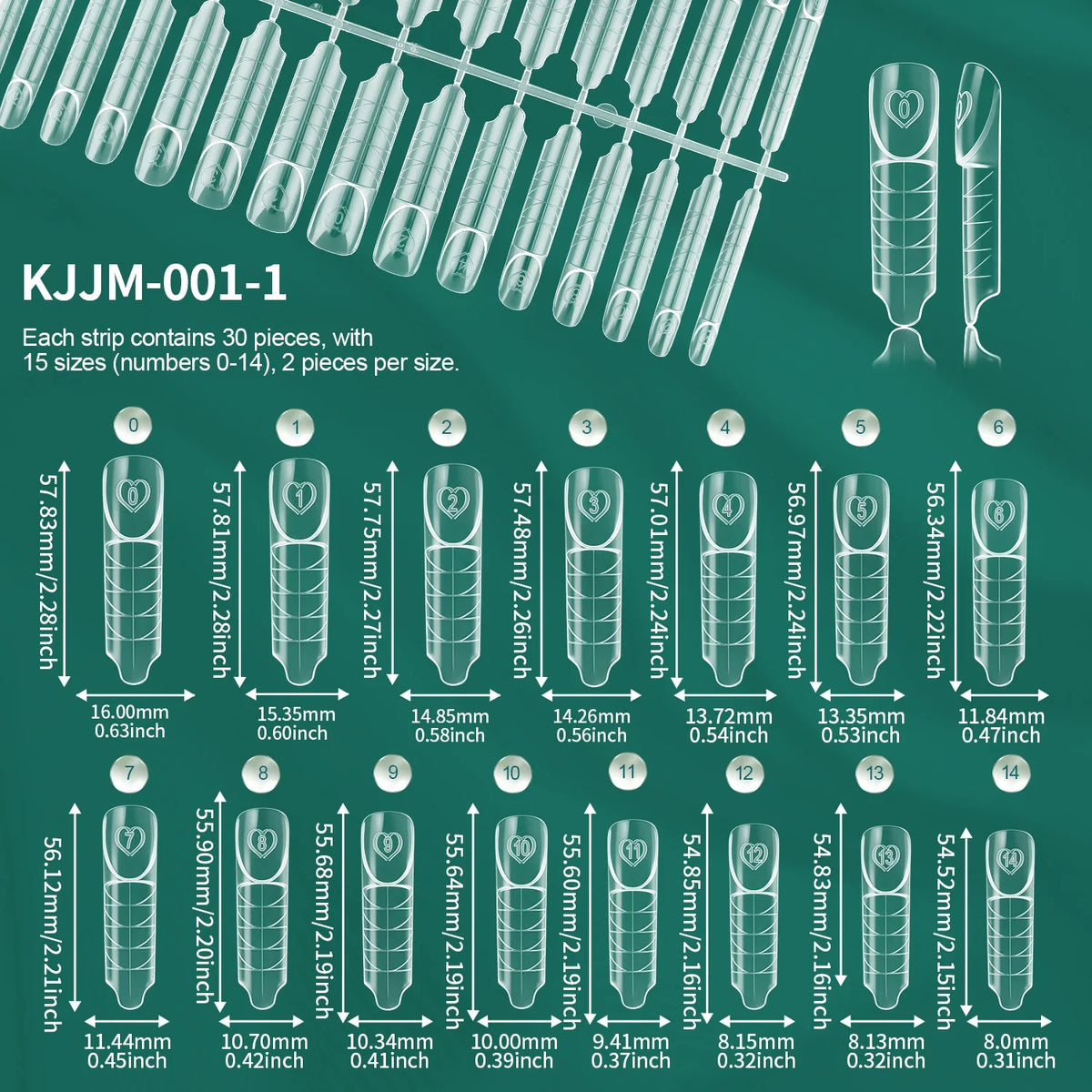 Nailpop Space French Dual Forms 15 Sizes 60/150PCS Transparen Reusable Nail Extension Gel French Tip Manicure Tool DIY Art Salon Blushimmer