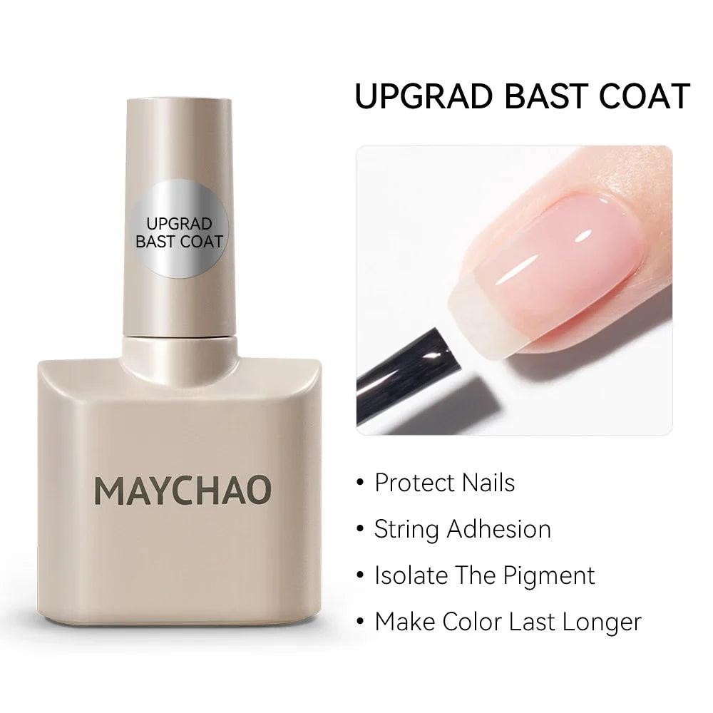 MAYCHAO 12ml Jelly Gel Nail Polish Semi Permanent Top Coat Soak Off UV LED Gel Art Nail Varnish Manicure Long Lasting Nail Gel Blushimmer