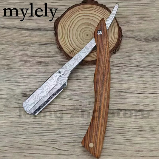 Professional Wooden Handle Shaving Razor for Men – Replaceable Blade Barber Razor | Vintage Straight Edge Shaver & Grooming Gift WTN Essentials