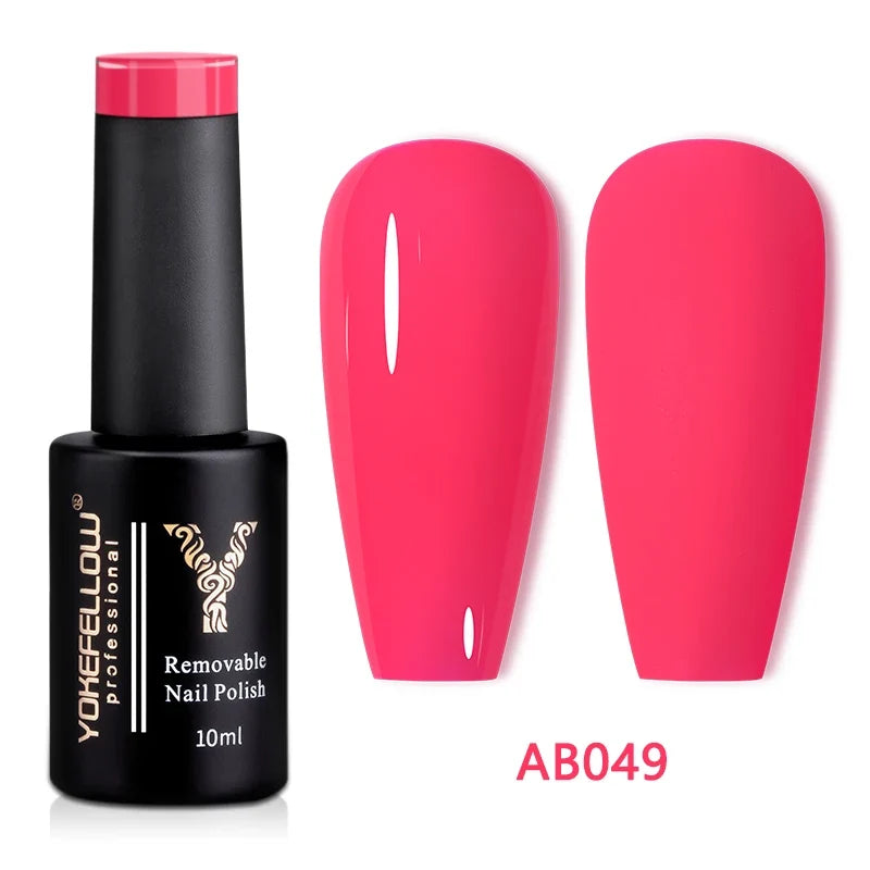 YOKEFELLOW 10ml Jelly Nude Gel Nail Polish High Quality Translucent Pink Nail Gel Varnish Soak Off UV Gel Polish Long Lasting Blushimmer