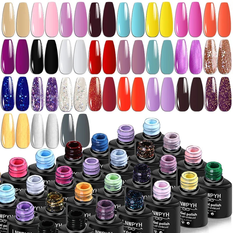 Nail Polish Kit Acrylic Nail Kit Poly Nail Gel Set With Nail Lamp Nails Extension Glitter Gel UV Building Gel Manicure Tools Set Blushimmer