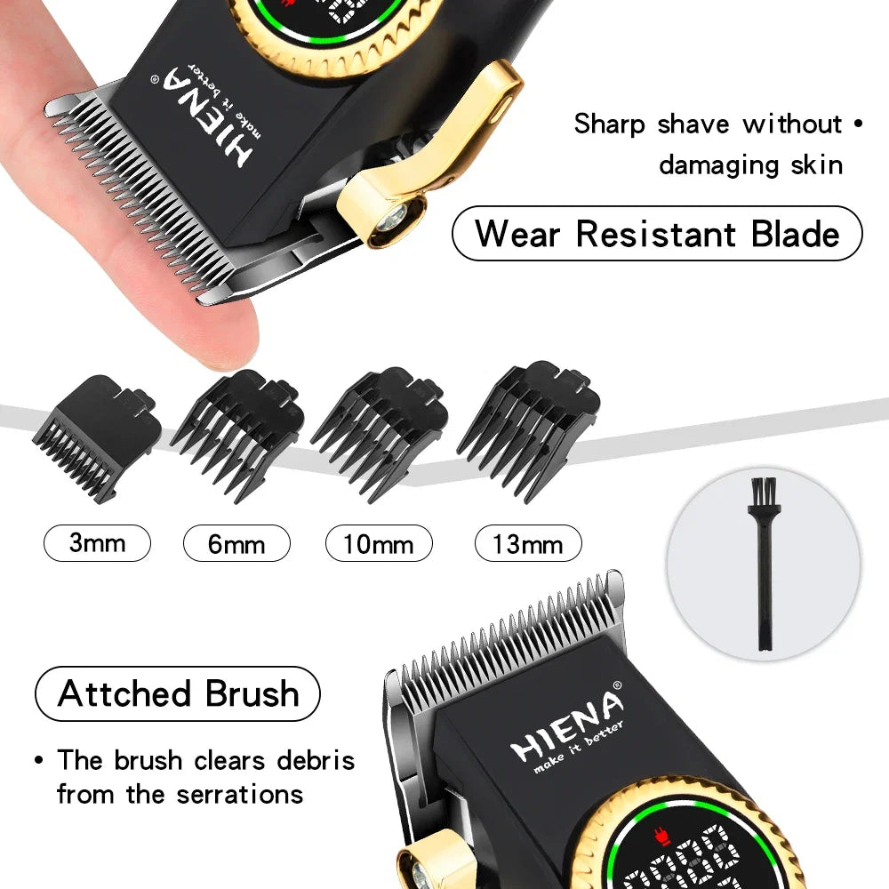 HIENA Hair Cutting Machine USB Rechargeable Hair Clippers for Men Set for Barber Men Trimmers Ideal for Home Electric Shaver Noventix