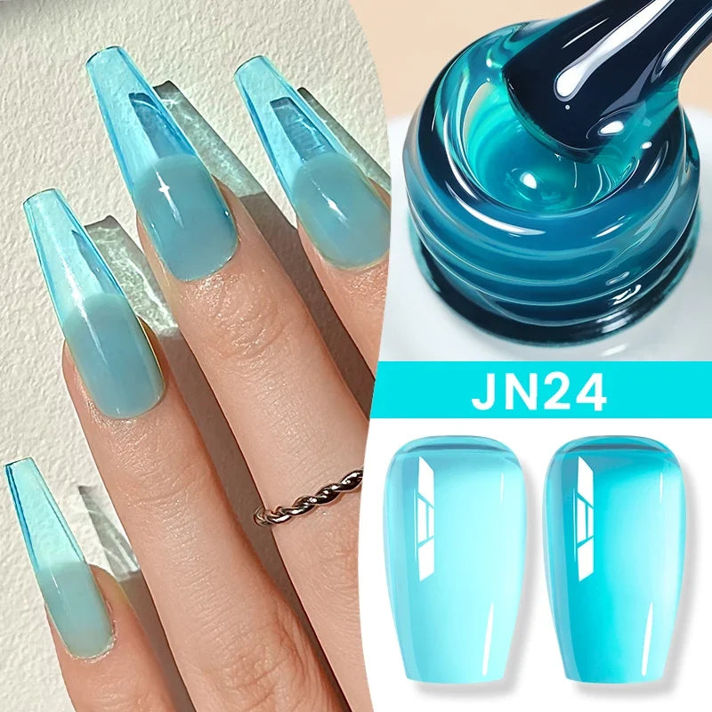 BORN PRETTY 83 Colors 10ml Jelly Nude Gel Nail Polish Autumn Amber Semi Transparent Manicure Soak off UV LED Nails Gel Varnish Blushimmer