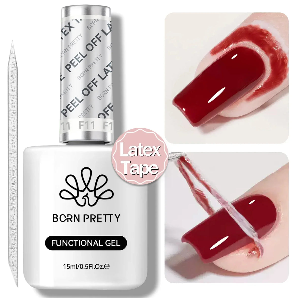 BORN PRETTY 15ml Peel Off Nail Latex Tape Gel Nail Polish Anti-freezing Quick Dry No Need for Curing Nails Finger Protector Tool Blushimmer