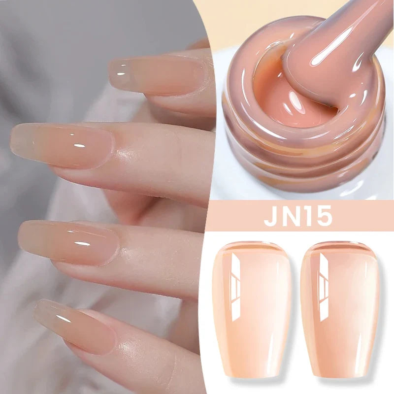 BORN PRETTY Milky White Jelly Nude Gel Nail Polish 10ml White Translucent Soak Off Gel Vernis Semi Permanent Need UV Light Cure Blushimmer