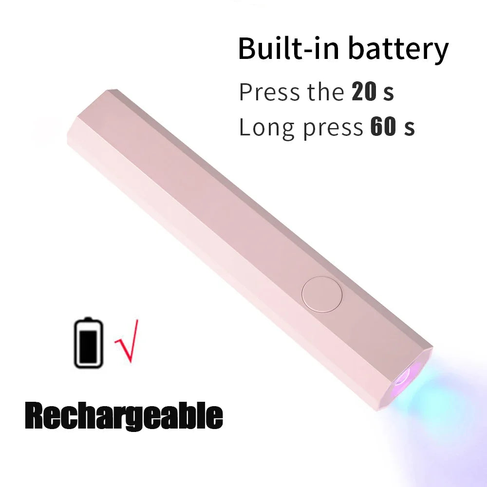 Convenient Handheld Nail Dryer Lamp UV/LED Nail Curing All Gel Polish Nail Art Tool Rechargeabl Nail Lamp Blushimmer
