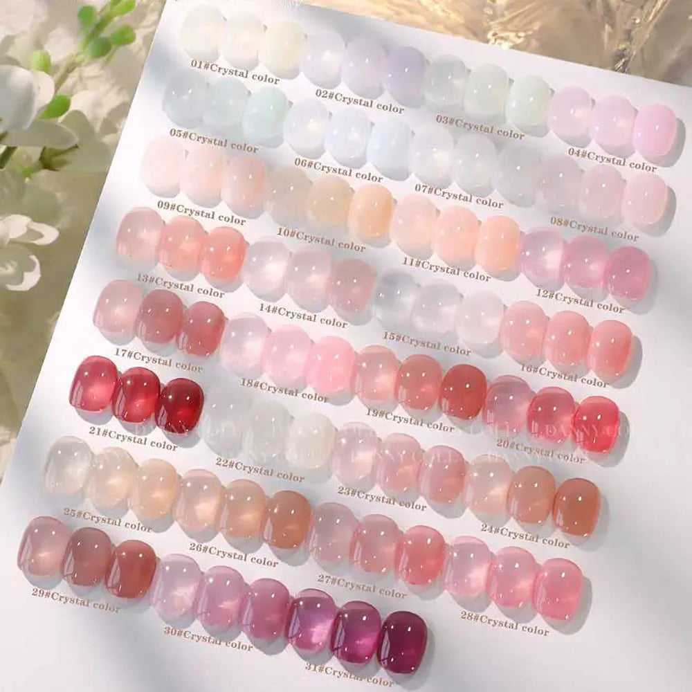 31 pcs Jelly Gel Polish Set Korean Style Translucent UV Soak Off Gelpolish Nail Art Gel Polish Primer Manicure Nail Gel Lacque Blushimmer