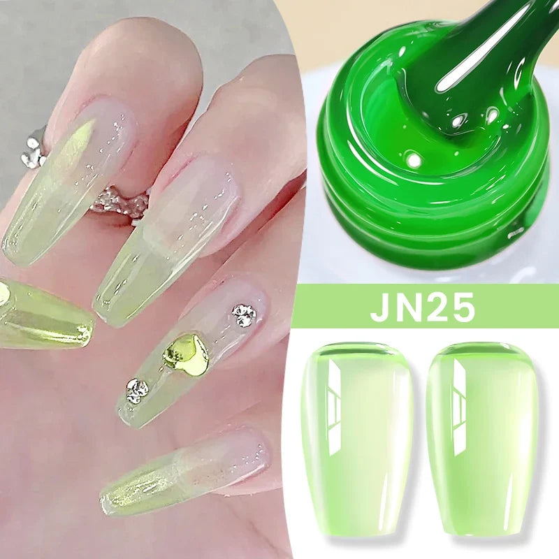 BORN PRETTY Jelly Nude Gel Nail Polish 10ml Light Pink Peach Translucent Color UV Light Cure Gel Varnish Nail Art DIY at Home Blushimmer