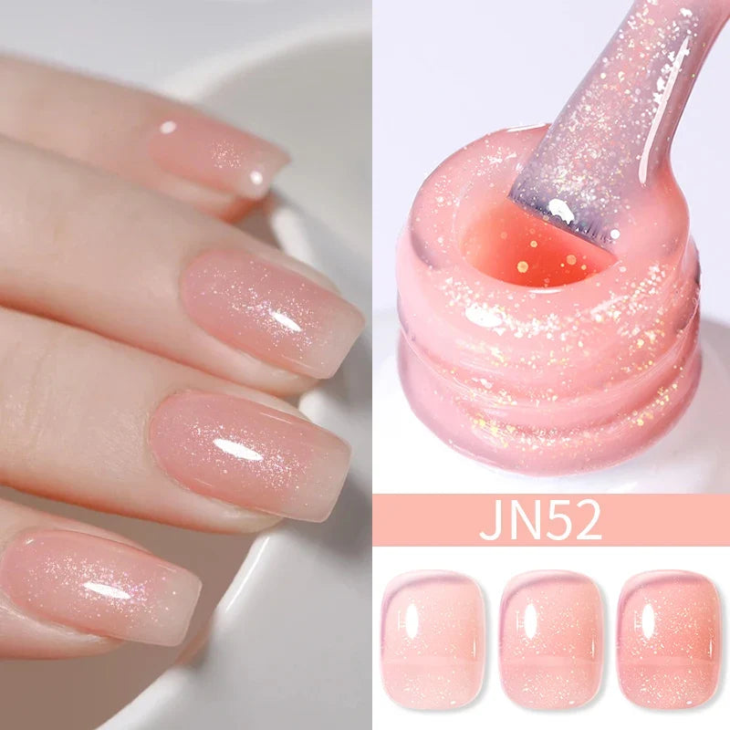 BORN PRETTY 10ml Blood Red Jelly Gel Nail Polish Halloween Nails Art Gel Polish Sheer Translucent Nail Gel for Winter Manicure Blushimmer
