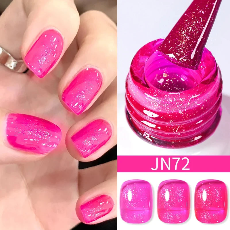 BORN PRETTY 10ml Blood Red Jelly Gel Nail Polish Halloween Nails Art Gel Polish Sheer Translucent Nail Gel for Winter Manicure Blushimmer