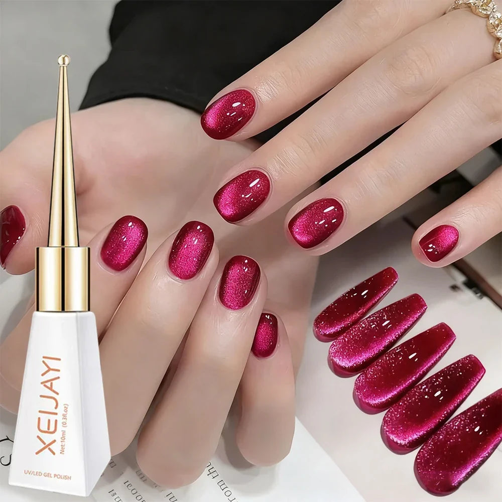 XEIJAYI Pink Cat Eye Gel Nail Polish Ceramic Magnetic Gel UV Semi-permanent Enamels Varnish Nail Supplies For Professionals Gel Blushimmer