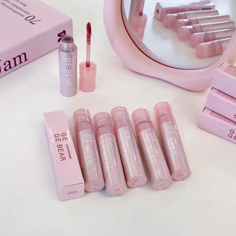 Gege Bear Water Gel Lip Gloss — Hydrating, Crystal-Clear Shine with Long-Lasting Color and Natural Finish Blushimmer