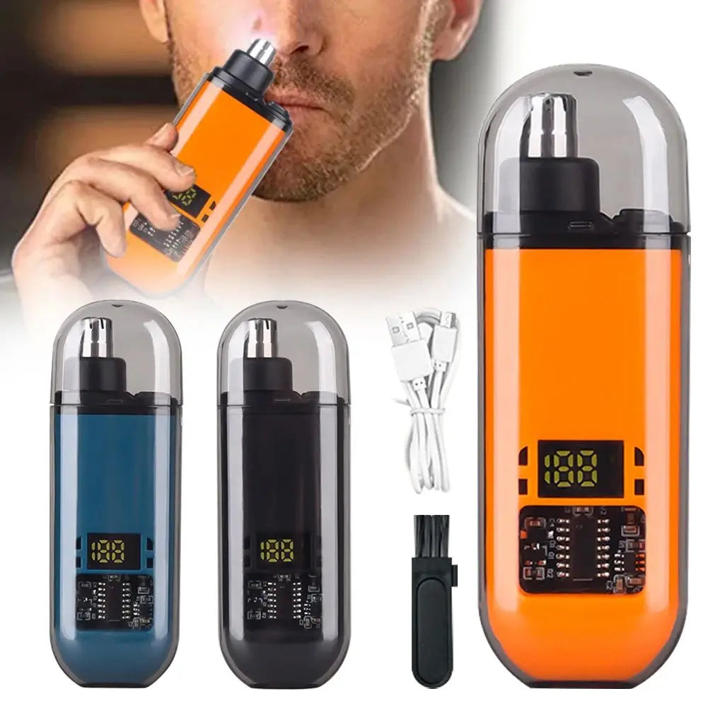 Portable Electric Nose Hair Ear Trimmer Cut Nose Hair Without Harming Nasal Cavity Digital Display Nose Hair Trimmer Noventix