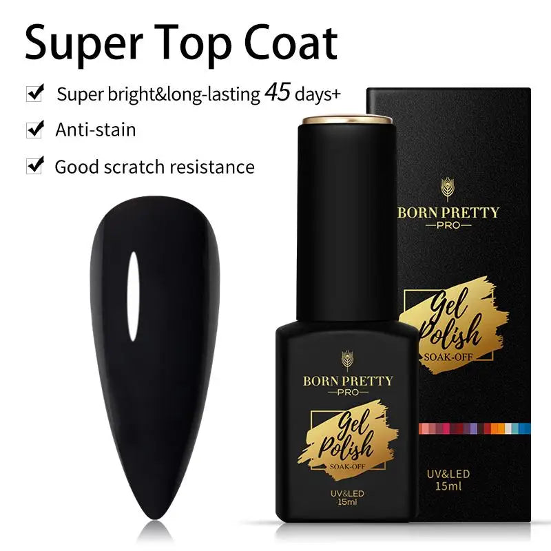 BORN PRETTY Milky Pink Rubber Base Gel Nail Polish Glitter 15ml Semi-Permanent Varnish Soak Off Self Leveling UV LED Gel Blushimmer