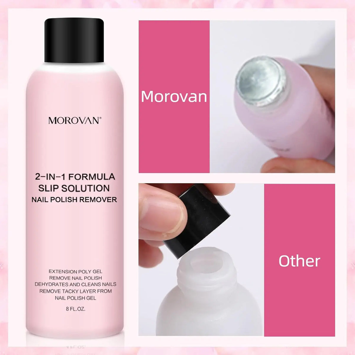 8oz Nail Cleanser 2 in 1 (Poly Nail Extension Gel Slip Solution+Professional Nail Cleanser) Nail Polish Remover Lint-free Slip Blushimmer
