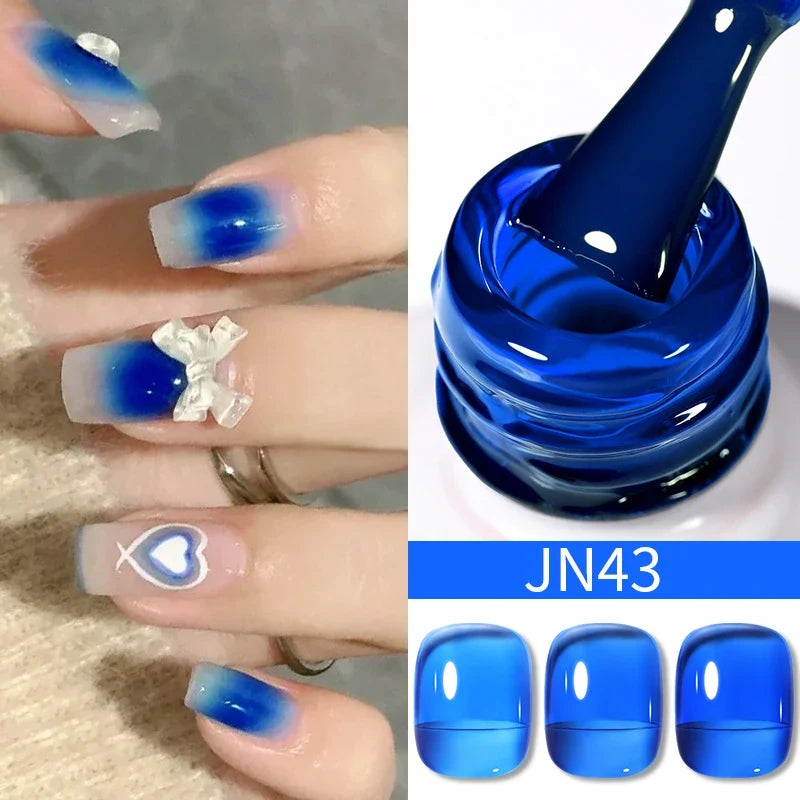BORN PRETTY 10ml Blood Red Jelly Gel Nail Polish Halloween Nails Art Gel Polish Sheer Translucent Nail Gel for Winter Manicure Blushimmer