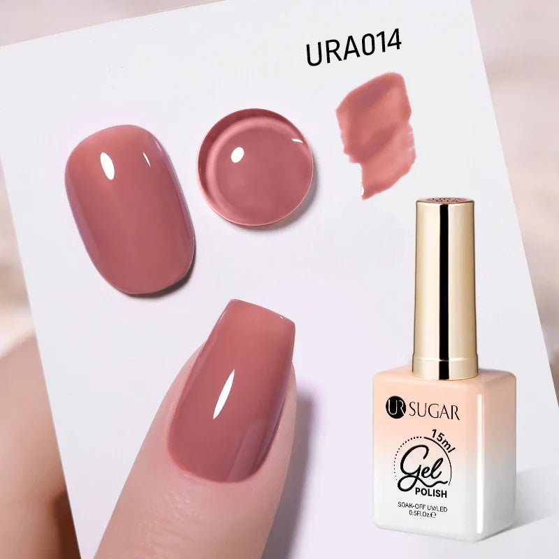 UR SUGAR 15ml Jelly Milky White Translucent Color Gel Polish Semi Permanent UV Gel Nail Art Soak Off Gel Varnish Latest Fashion Blushimmer