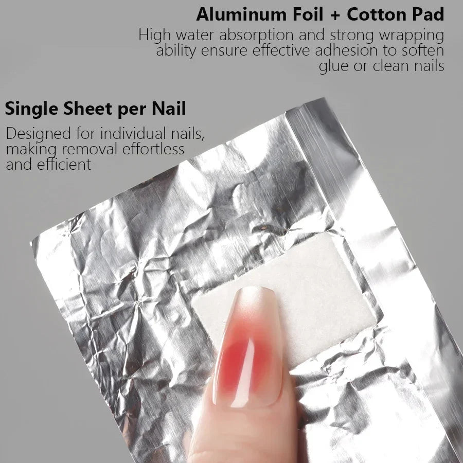 100Pcs Bag Aluminium Foil Nail Art Soak Off Polish Nail Removal Wraps Towel Gel  Remover Manicure Tool Blushimmer