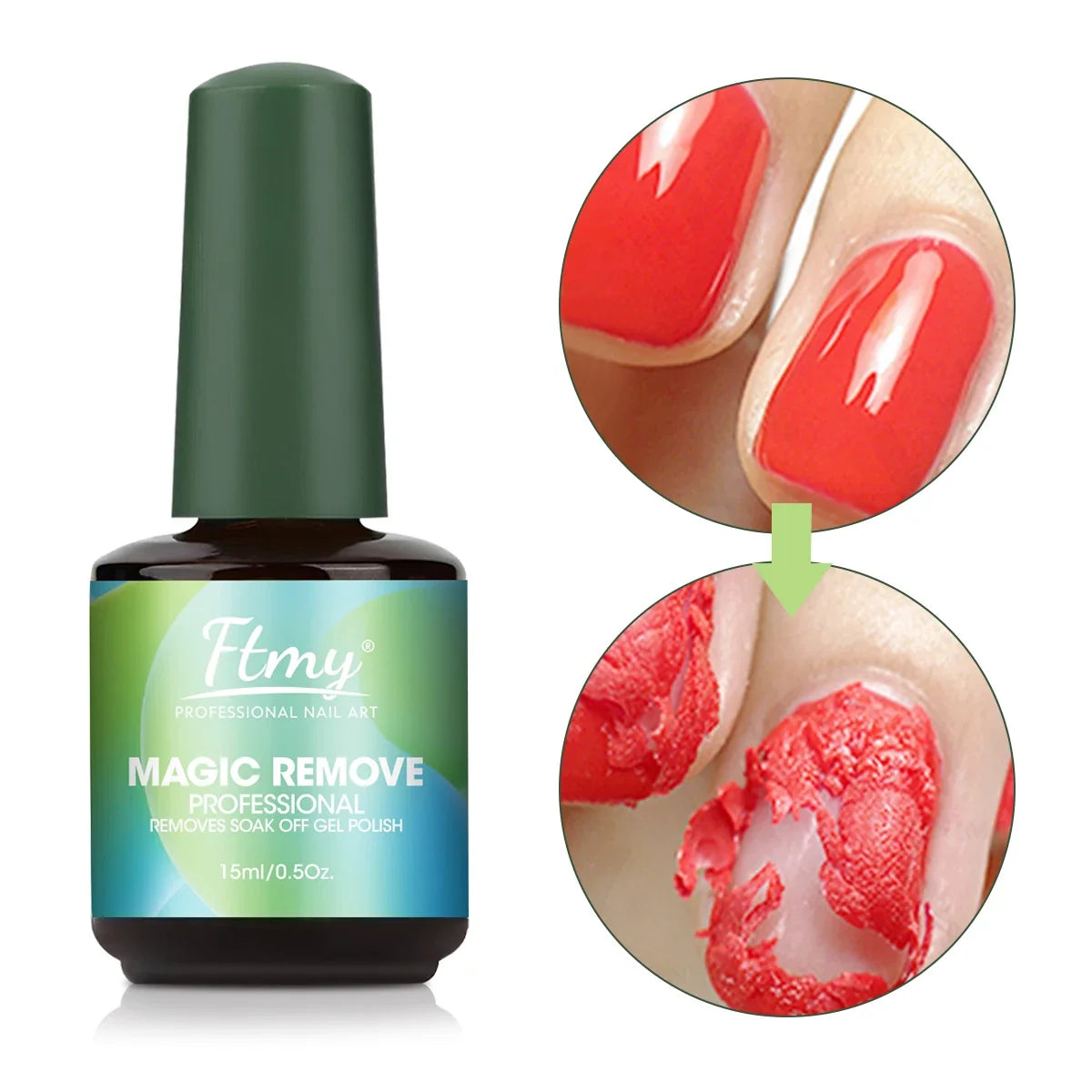 Gel Nail Polish Remover, 2-3 Min Quickly Remover Nail Polish, No Harm To Skin, No Irritating Odor, No Need For Foil, Soaking Or Blushimmer