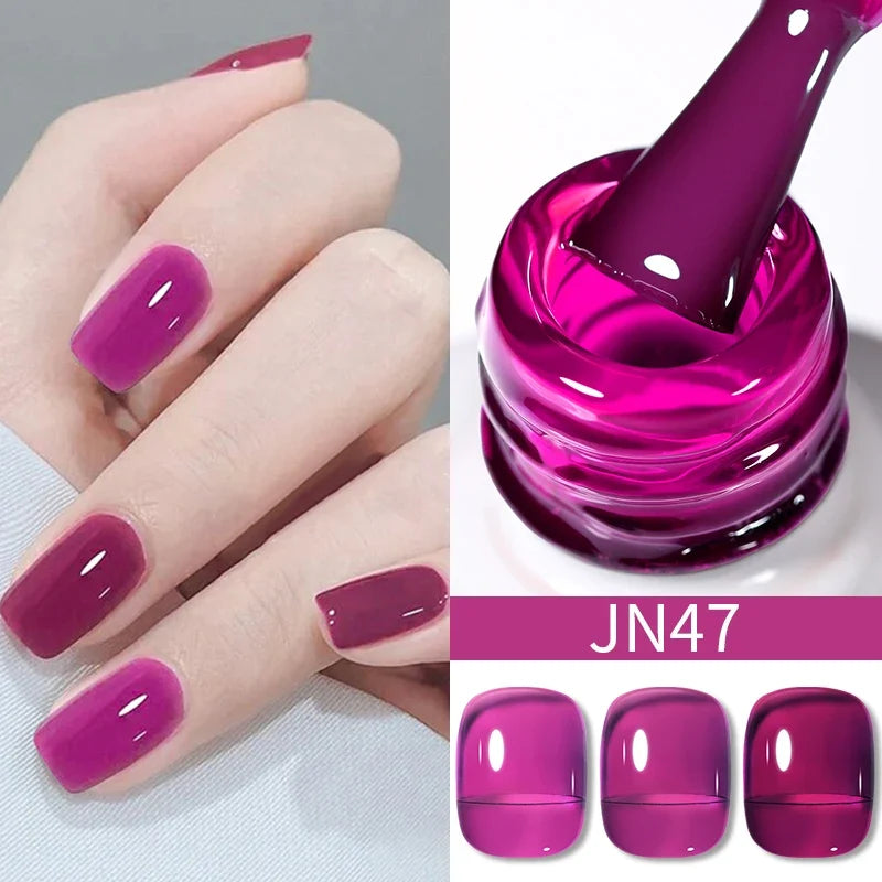 BORN PRETTY 10ml Blood Red Jelly Gel Nail Polish Halloween Nails Art Gel Polish Sheer Translucent Nail Gel for Winter Manicure Blushimmer