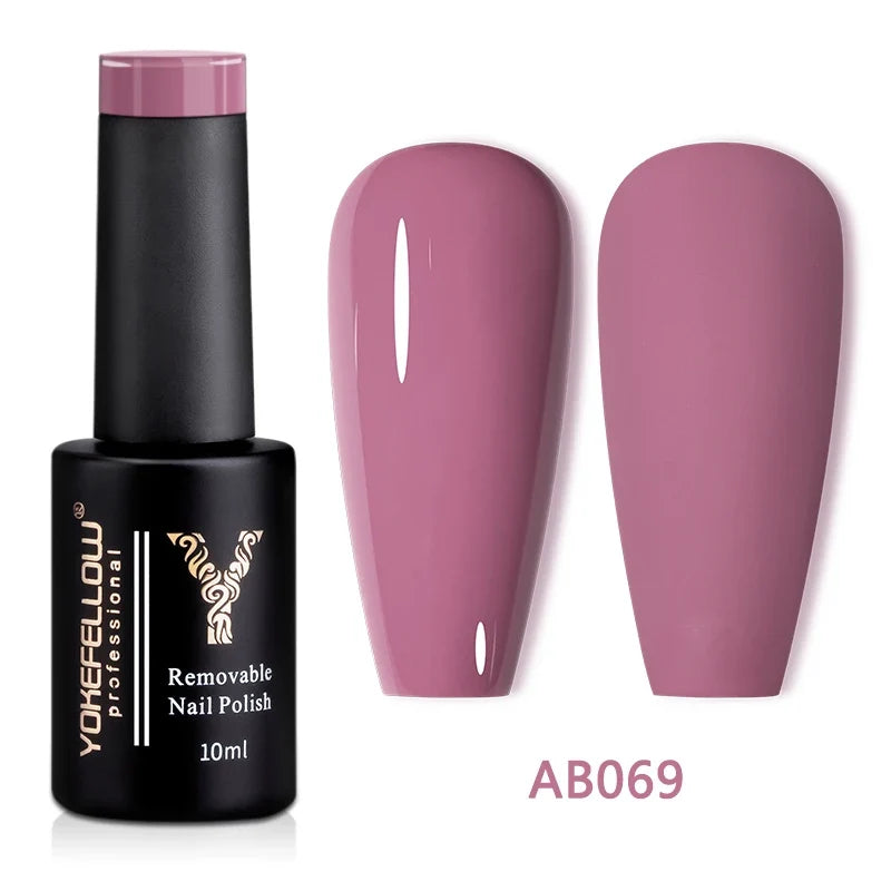 YOKEFELLOW 10ml Jelly Nude Gel Nail Polish High Quality Translucent Pink Nail Gel Varnish Soak Off UV Gel Polish Long Lasting Blushimmer