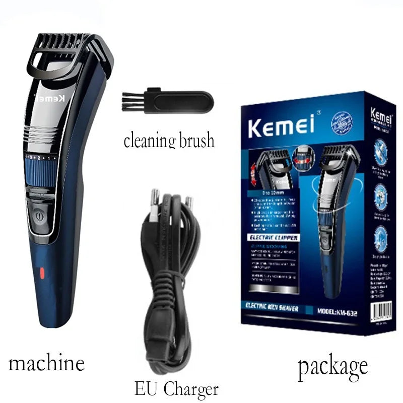 Kemei 0.5-10mm Adjustable Beard Hair Trimmer For Men Rechargeable Mustache Stubble Hair Clipper Face Hair Cutting Machine Noventix