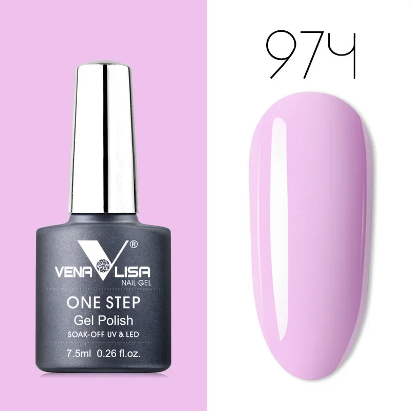 VENALISA 3-in-1 UV Gel Polish One-Step Gel Lacquer Organic Soak off Nail Art Varnish for LED/UV Light New Arrival Nail Salon Blushimmer