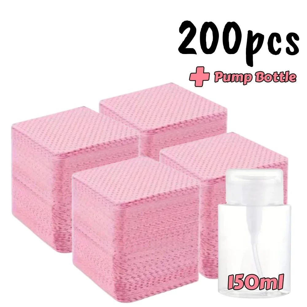 20/600pcs Lint-Free Nail Wipes Gel Cleansing Tissues Aluminum-Free Nail Polish Remover Pads for NaiArt Beauty Cleaning Care Tool Blushimmer
