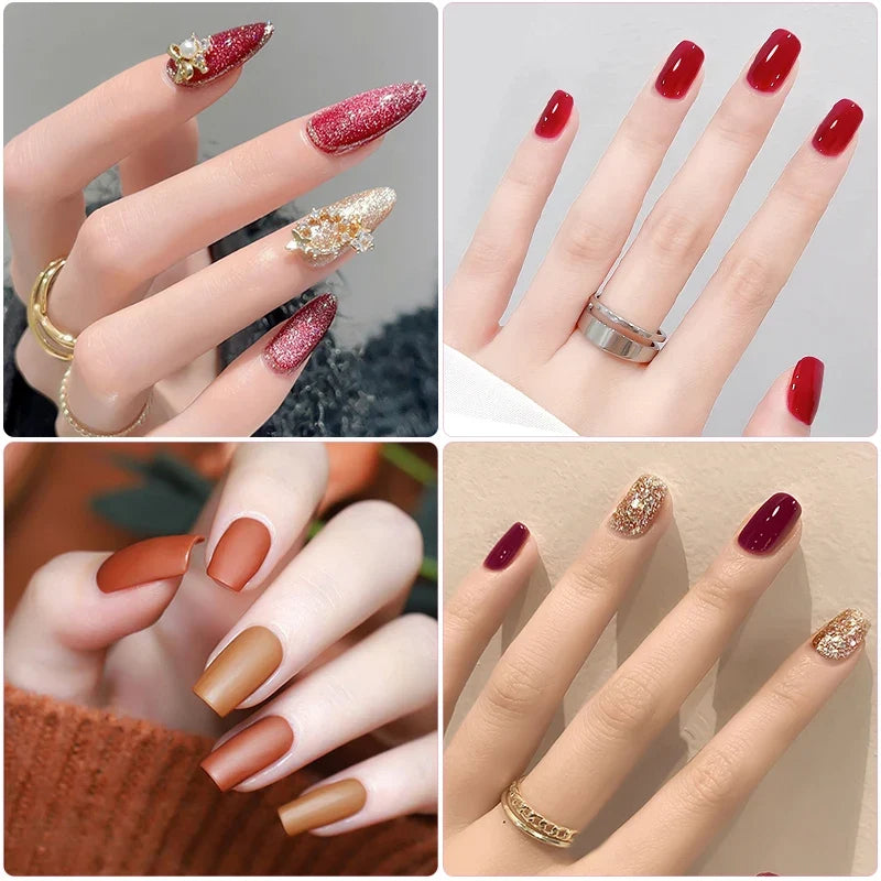 LNWPYH Gel Nail Polish Set Nail Gel Kit 26 Color Semi Permanent UV Led Gel Varnish Soak Off Nail Lacquers Base Coat Top Coat Kit Blushimmer