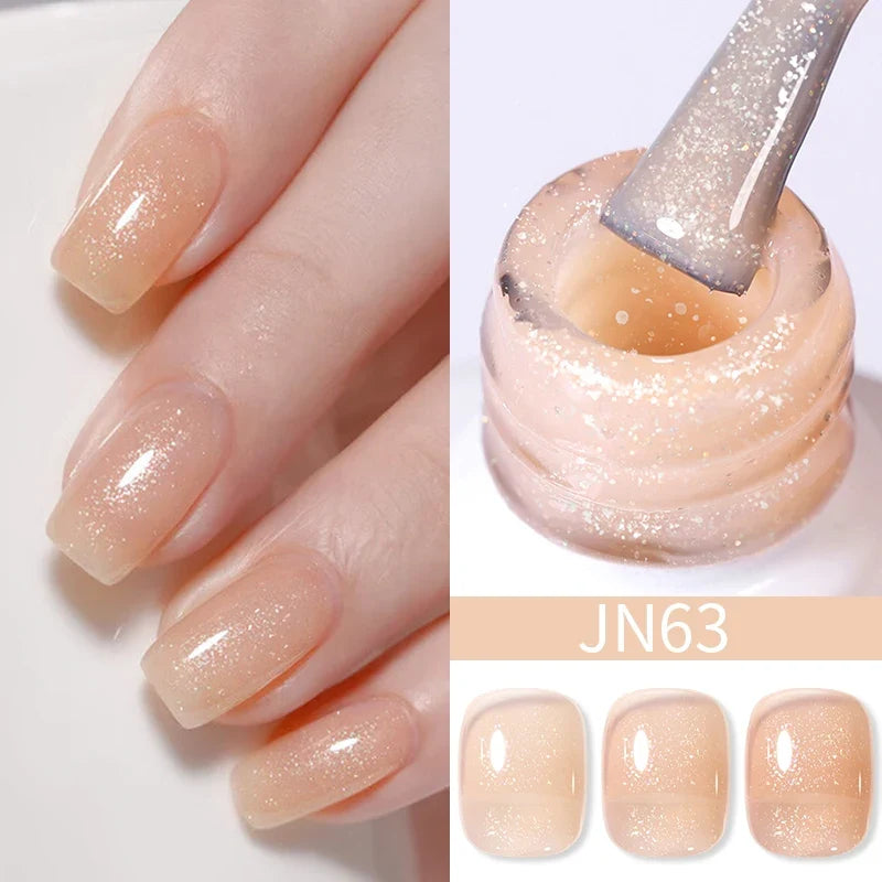 BORN PRETTY 10ml Blood Red Jelly Gel Nail Polish Halloween Nails Art Gel Polish Sheer Translucent Nail Gel for Winter Manicure Blushimmer