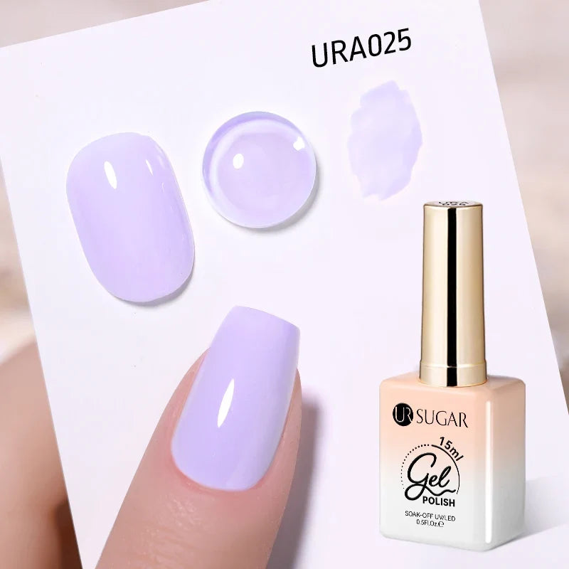 UR SUGAR 15ml Jelly Milky White Translucent Color Gel Polish Semi Permanent UV Gel Nail Art Soak Off Gel Varnish Latest Fashion Blushimmer