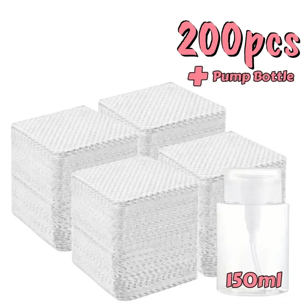 20/600pcs Lint-Free Nail Wipes Gel Cleansing Tissues Aluminum-Free Nail Polish Remover Pads for NaiArt Beauty Cleaning Care Tool Blushimmer