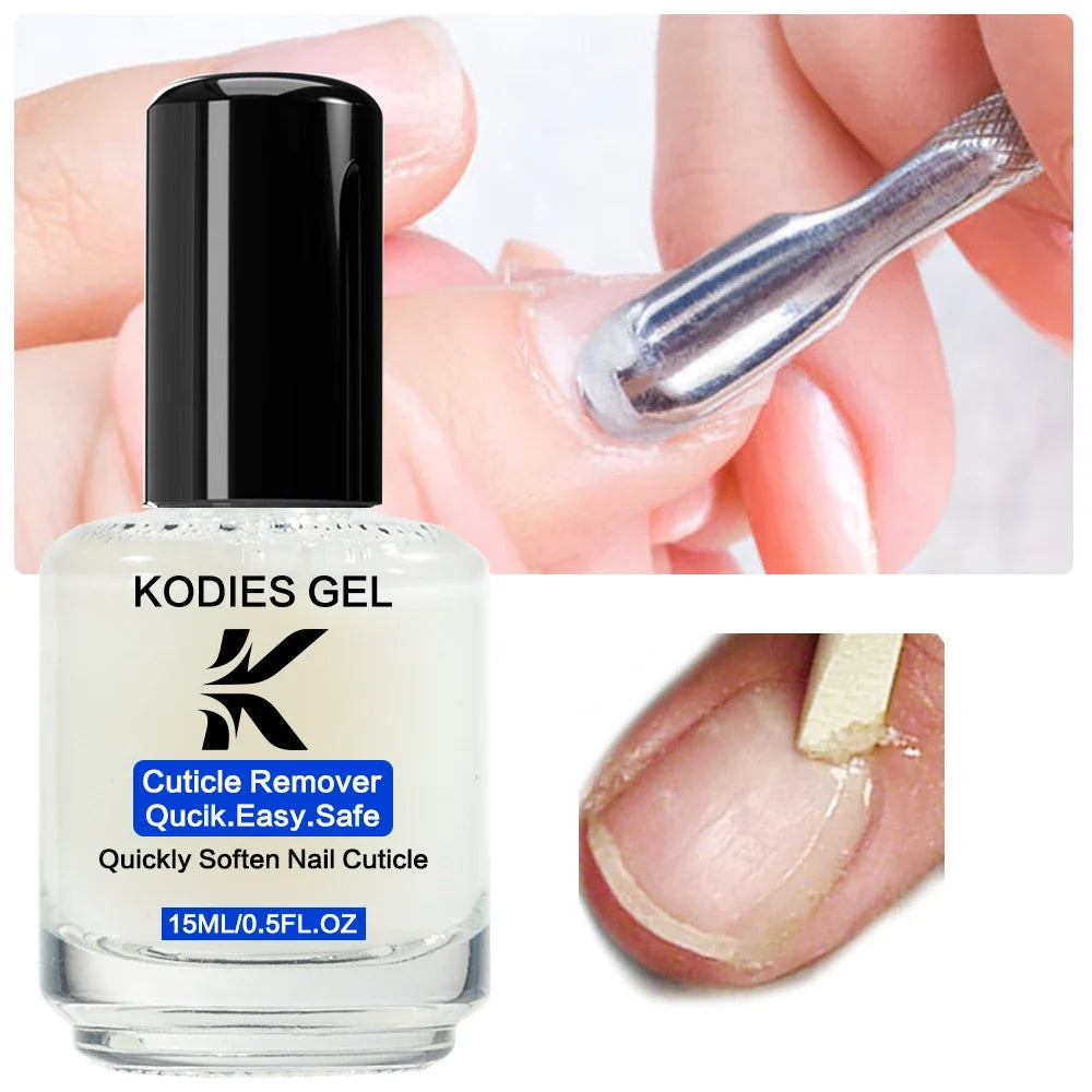 KODIES GEL Cuticle Remover 15ML Gentle Exfoliator Foot Cuticle Oil Softener Liquid Nail Art Treatment Manicure Repair Care Tools Blushimmer