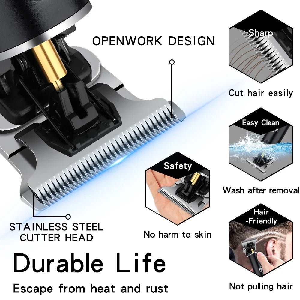 hiena Clipper Electric Hair Trimmer for men Electric shaver professional Men's Hair cutting machine Wireless barber trimmer Noventix