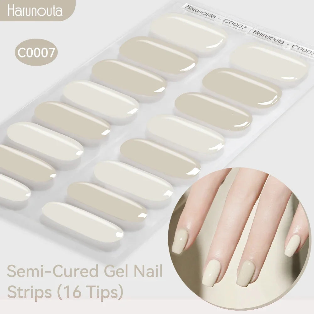 Gradient Auroras Semi Cured Gel Nail Strips Sparkly Shinning DIY Gel Polish Stickers for Nails Works with UV/LED Nail Lamps Blushimmer