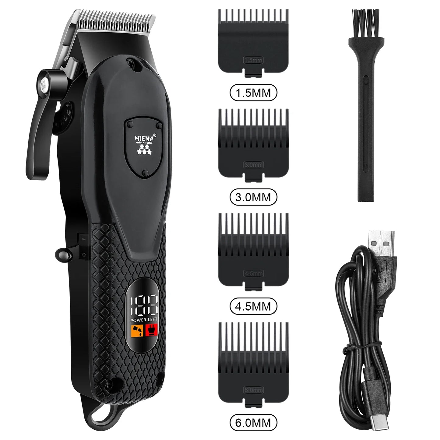 Professional Barber Electric Hair clipper LED display screen UBS charging Trimmer Powerful electric hair clipper trimmer tool Noventix