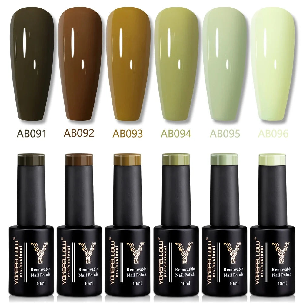 YOKEFELLOW 2022 New Color 10ML Nail Gel Polish Semi Permanent Gel Varnish Base Top Coat 122 Soak Off Colors Organic Nail Varnish Blushimmer