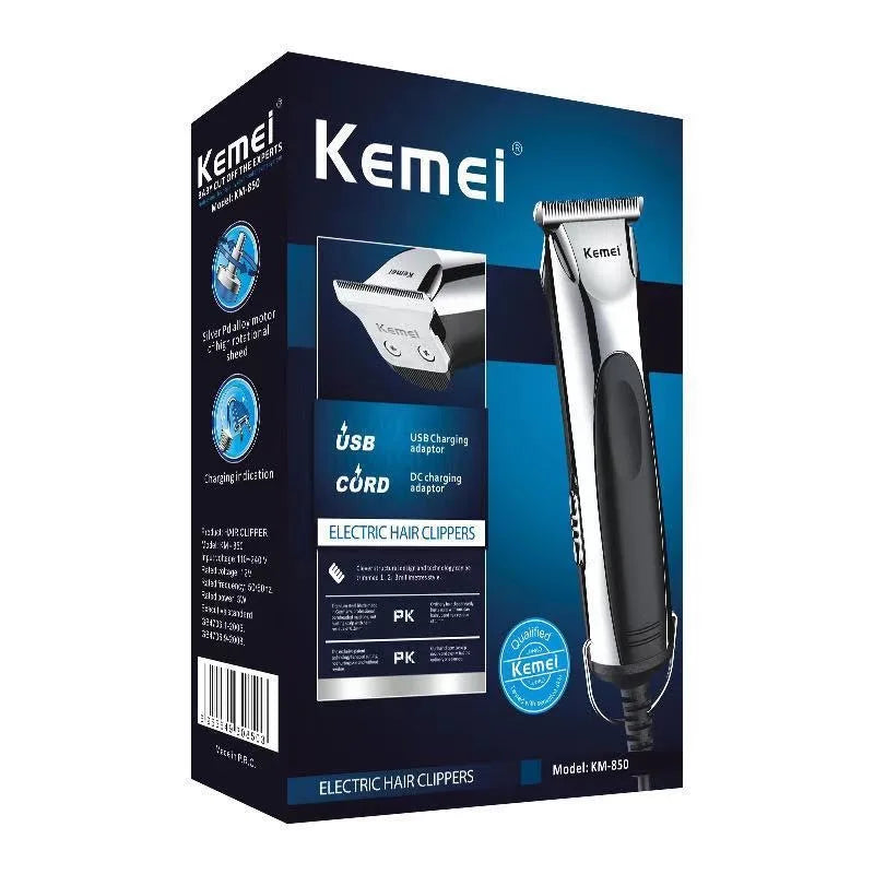 Kemei 850 professional hair trimmer corded hair cutting machine for men plug in electric hair clipper children Home Haircut Kit Noventix