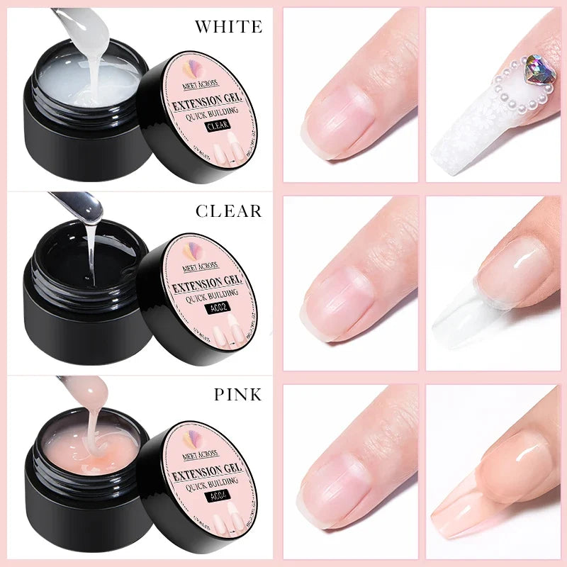 Baby Boomer Extension Nail Gel Set UV Builder Ombre Nails Camouflage Quick Extension Gel Extended Nails Art Gel Kits Manicure Blushimmer