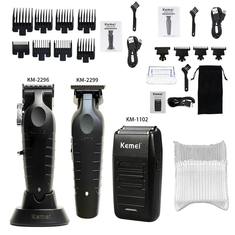 Kemei KM-2296 KM-2299 KM-1102 Hair Clipper Kit Men's Electric Shaver Hair Trimmer Machine Professional Hair Cutting Machine Phones Icon