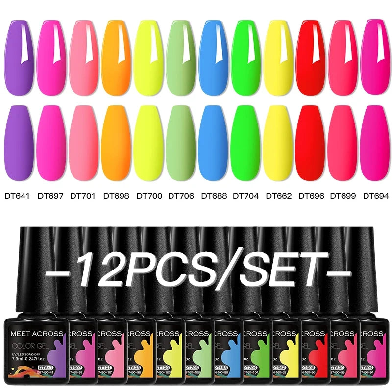 12pc All-season Nail Gel Polish Set Multicolor TPO HEMA Free Long-Lasting UV LED Nail Supplies for Women Daily & Party Wearing Blushimmer