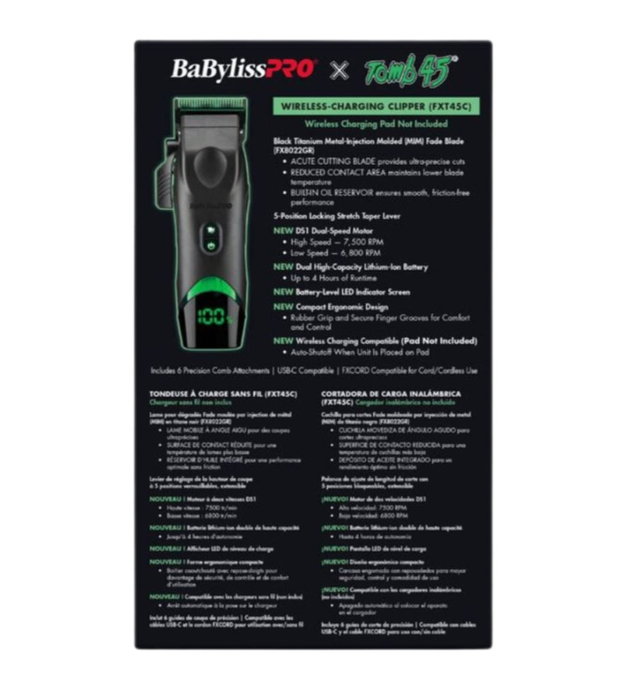 BaByliss PRO X Tomb45 Cordless Clipper