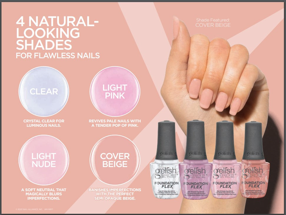 Gelish - Foundation Flex Base Coat .5oz (Light Nude)